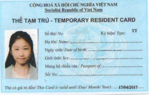 Thủ tục xin cấp thẻ tạm trú cho trẻ em nước ngoài có bố hoặc mẹ là người Việt Nam